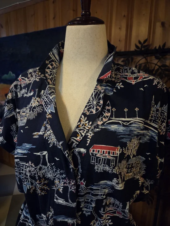 Old Navy  Scenic Print  Navy Dress - Picture 4 of 8